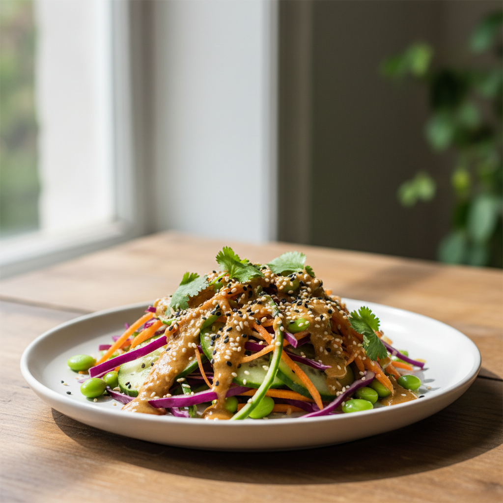 Asiatisk salat med sesamdressing